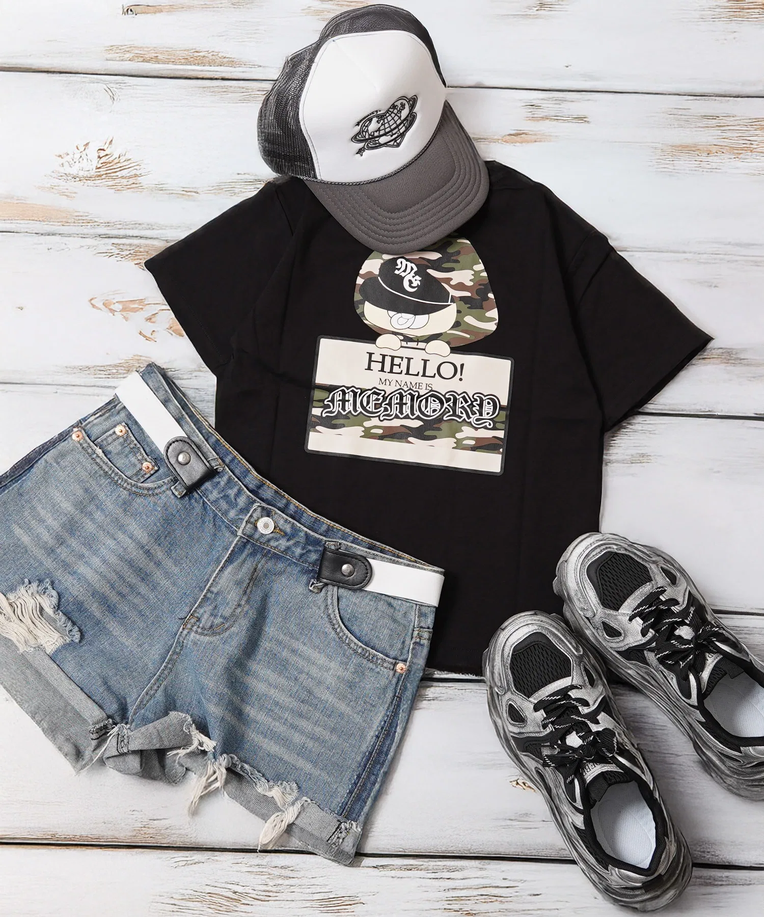 Унисекс футболка камуфляж #MEMORY Camouflage Bubble чёрная