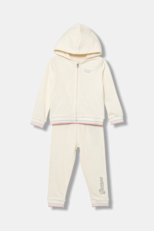

Детский хлопковый спортивный костюм Guess, бежевый