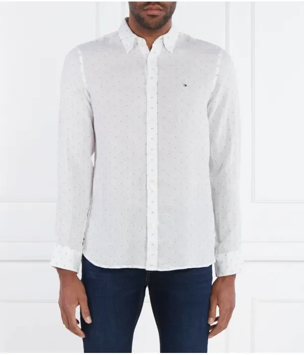 Льняная рубашка FIL COUPE SF slim fit Tommy Hilfiger, белый