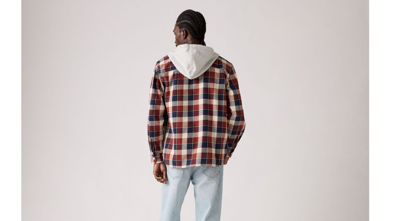 Классическая рабочая рубашка с капюшоном в клетку Levi's, Reeve Plaid Russet Brown - Brown — фото 3