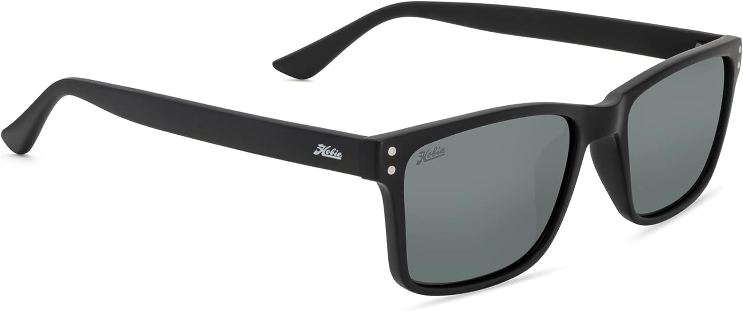 

Hobie - Поляризованные солнцезащитные очки Flats - Солнцезащитные очки для активного отдыха с линзами HydroClean для мужчин и женщин - Серые линзы/Черная матовая оправа, Satin Black / Grey
