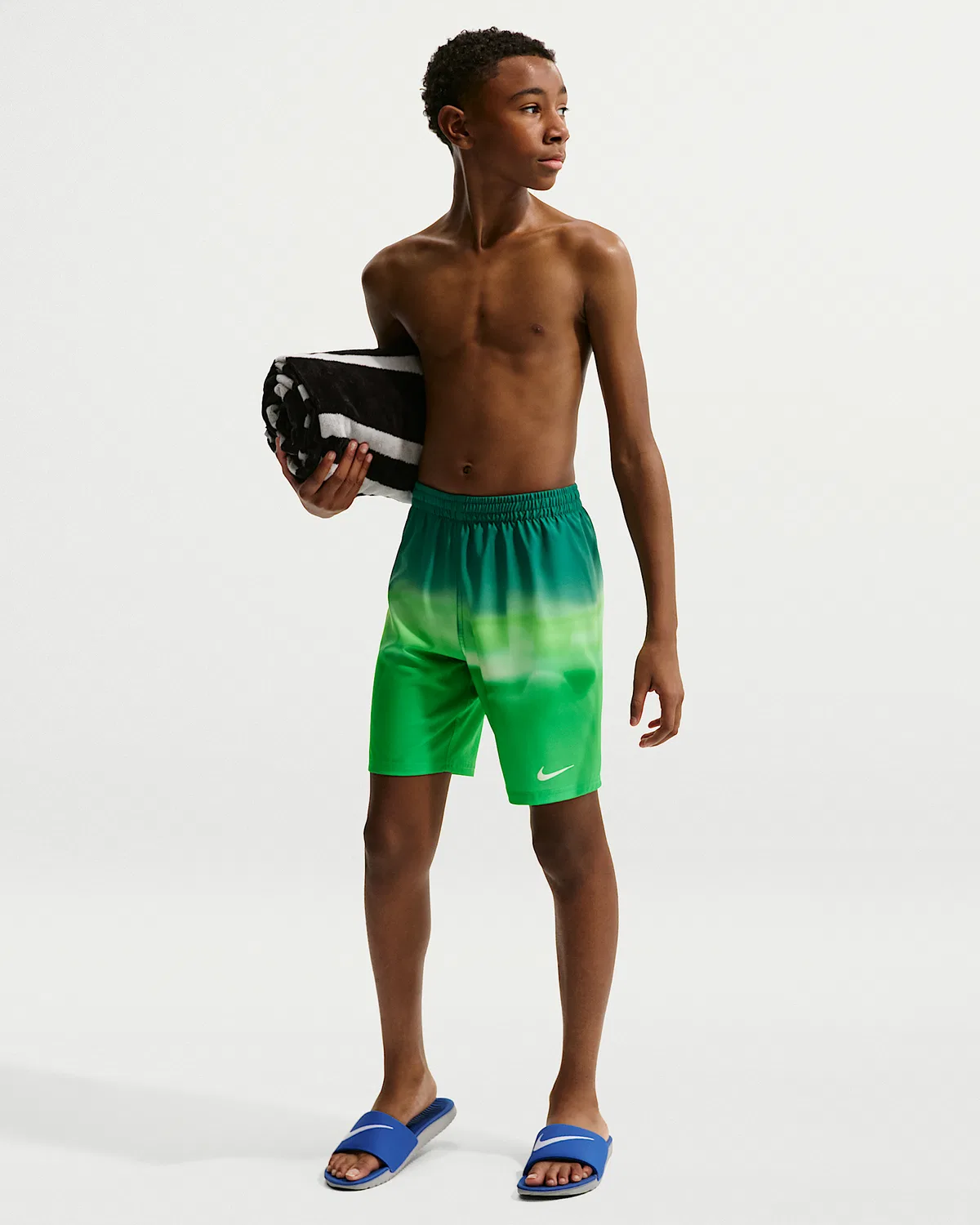Детские (мальчиковые) плавки Nike Swim Breaker 7" с боксерской подкладкой, Malachite