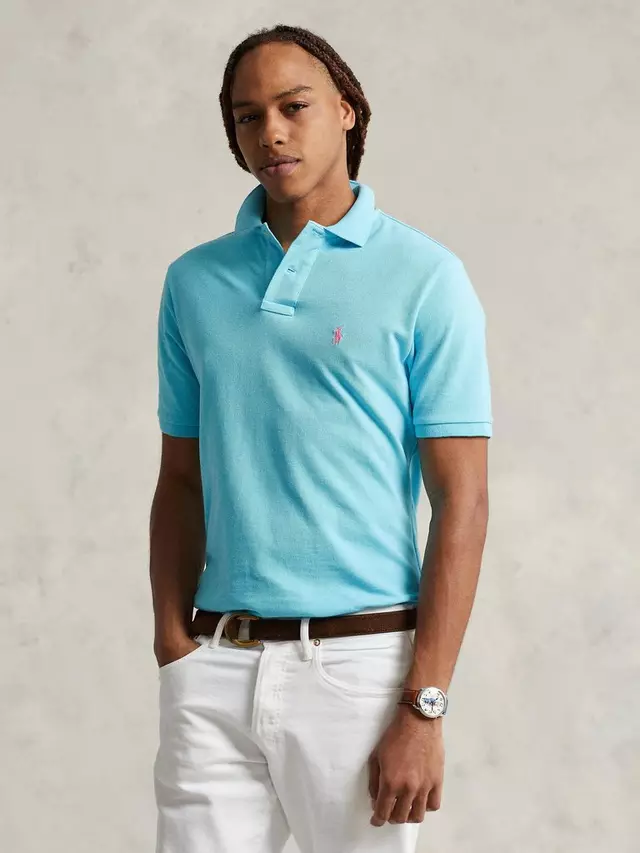 

Поло Ralph Lauren Polo Ralph Lauren Short Sleeve Custom Slim Fit, цвет turquoise/nova