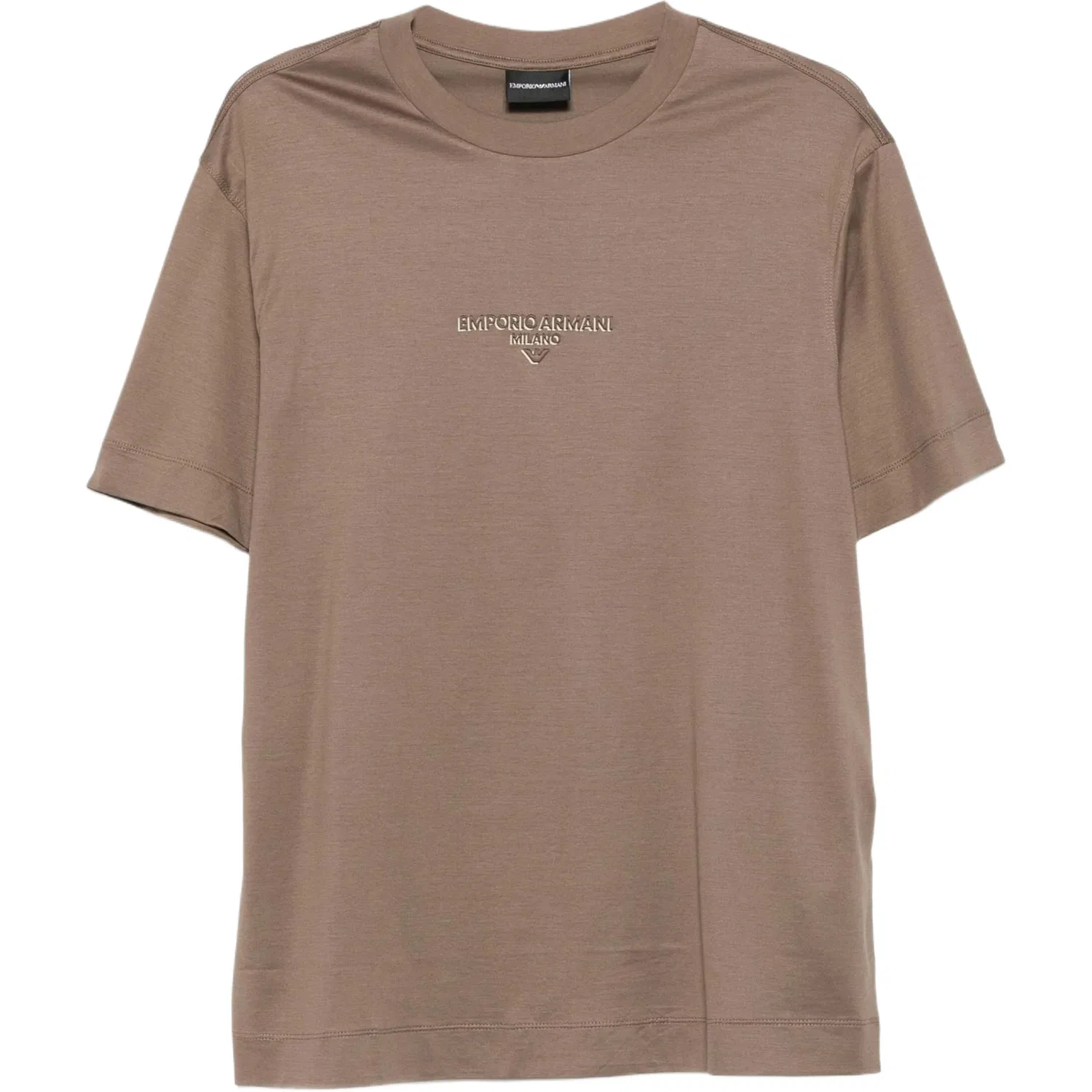 Футболка с вышитым логотипом EMPORIO ARMANI, Umber
