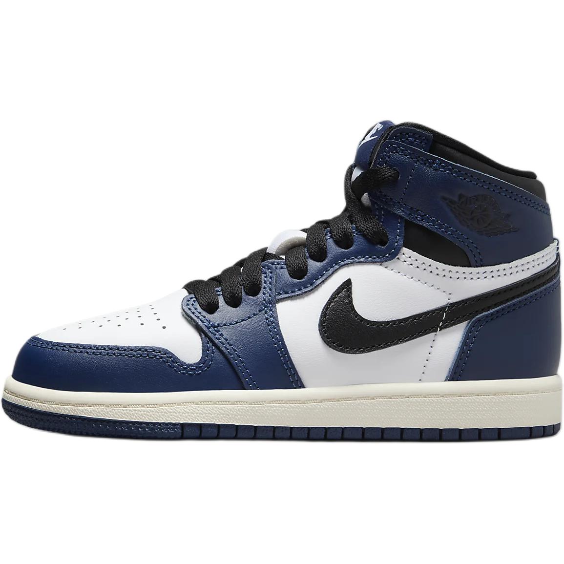 

Jordan Детские баскетбольные кроссовки Air 1 с высоким верхом, износостойкие, белые и синие, для детей от 3 до 7 лет