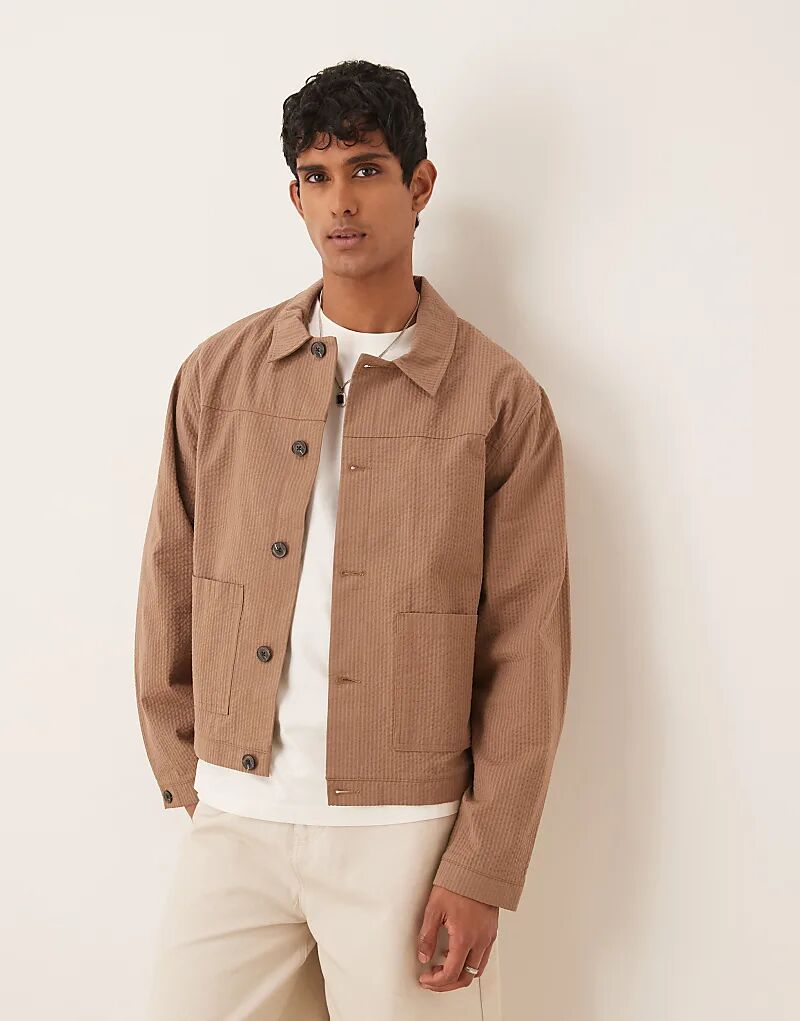

Нарядная куртка Харрингтон ASOS DESIGN из коричневого сирсакера — часть комплекта, Коричневый, Нарядная куртка Харрингтон ASOS DESIGN из коричневого сирсакера — часть комплекта