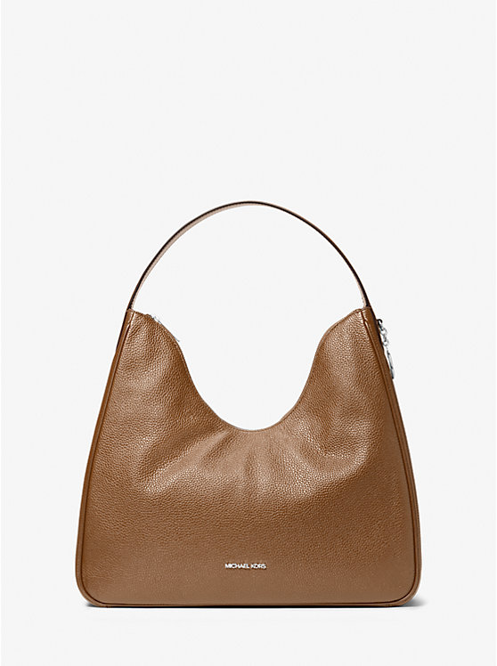 

Средняя сумка-хобо Nayla на плечо из зернистой кожи Michael Kors, серый