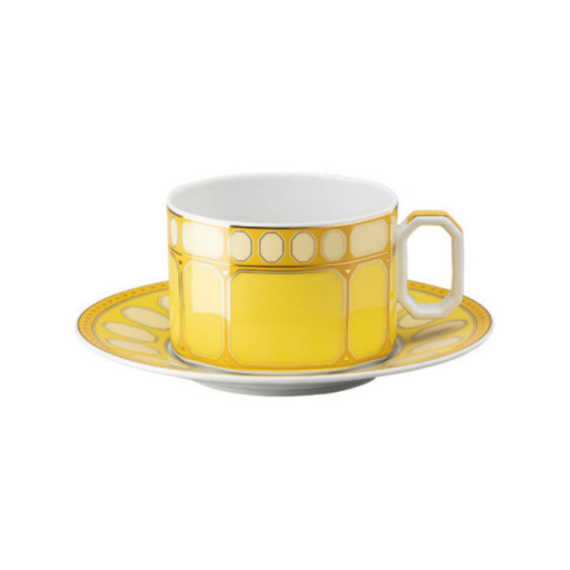 

Чайная чашка Swarovski x SIGNUM Jonquil, 2 предмета 0,26 л Rosenthal, белый/желтый/золотой