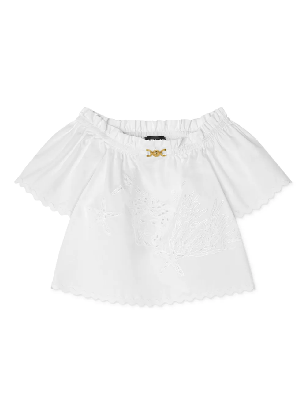 

Блузка Medusa '95 с английской вышивкой Versace Kids, белый