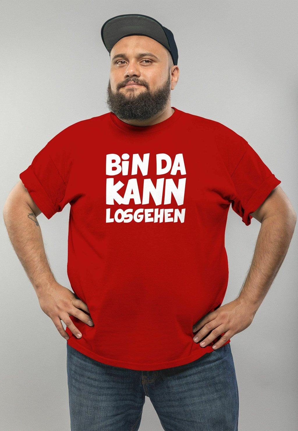 

Футболка с принтом MIT SPRUCH BIN DA KANN LOSGEHEN FUN MOONWOR MoonWorks, красный