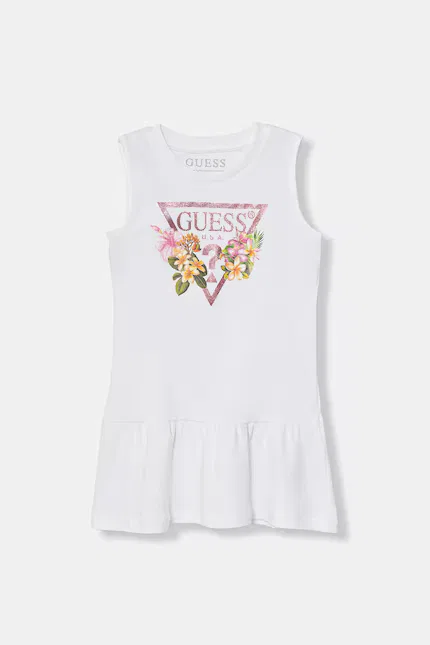 Платье хлопковое на бретелях Guess, белый