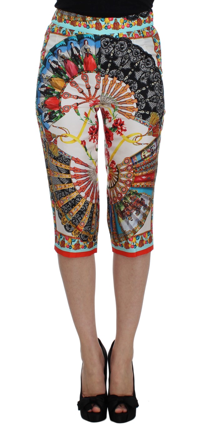 

Брюки-капри из разноцветного шелка майолика Dolce & Gabbana