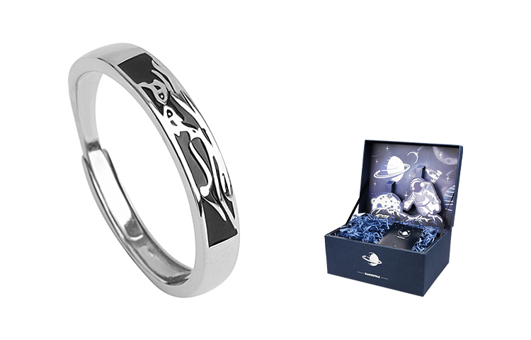 

MAGICPOLE Кольца из 925 стерлингового серебра мужские Silver/Black