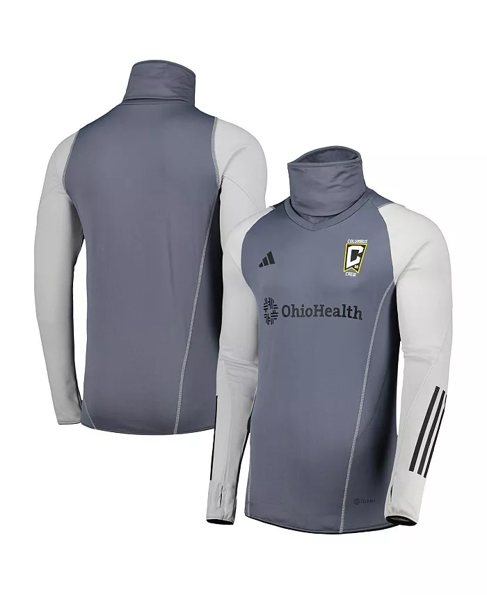 

Мужская серая теплая футболка Columbus Crew с рукавом реглан COLD.RDY adidas