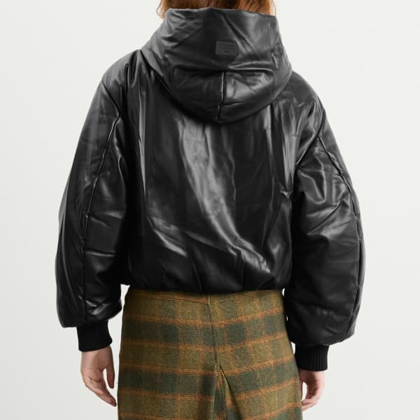 Пальто Offy из зернистой искусственной кожи с капюшоном Acne Studios, черный — фото 3