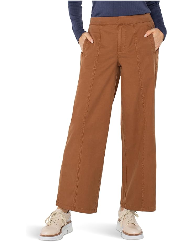 

Брюки Liverpool Los Angeles Mid-rise Wide Leg Trousers With Elastic Back Waistband, цвет Mocha Brown