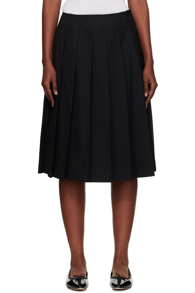 

Шерстяная плиссированная юбка миди Nothing Written, черный