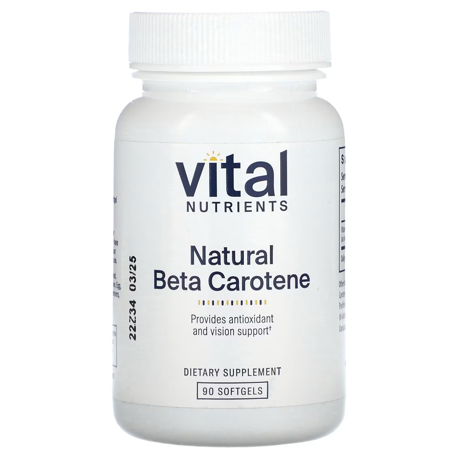 

Vital Nutrients Натуральный бета-каротин, 90 таблеток
