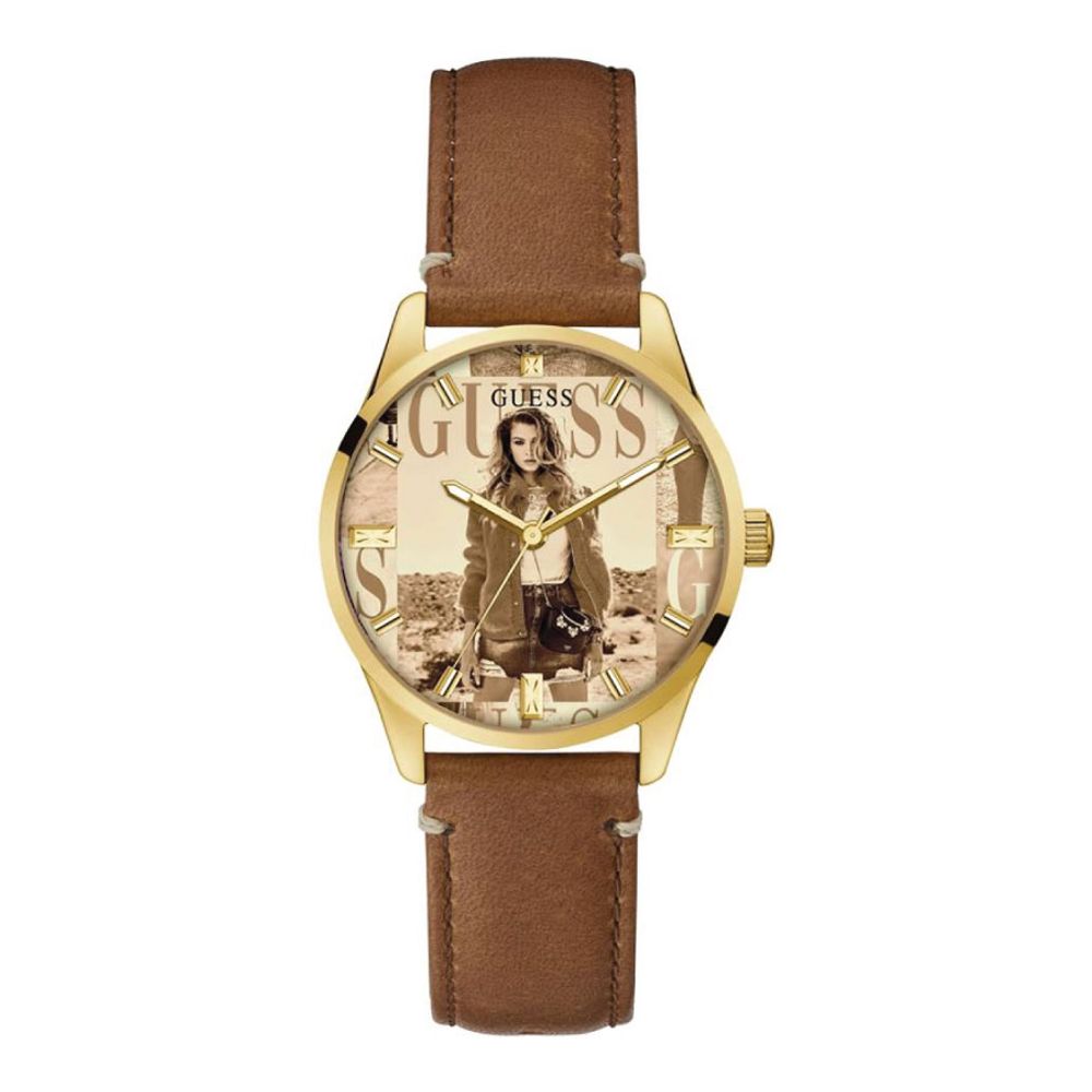 

Часы из коричневой кожи GUESS