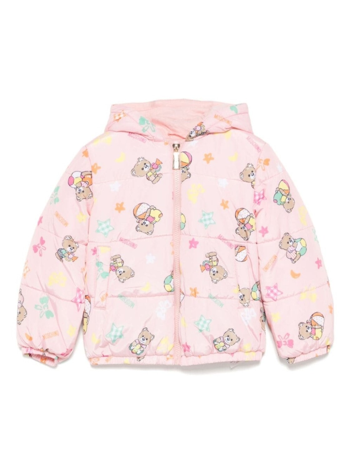

Куртка с принтом плюшевого мишки по всей поверхности Moschino Kids, розовый