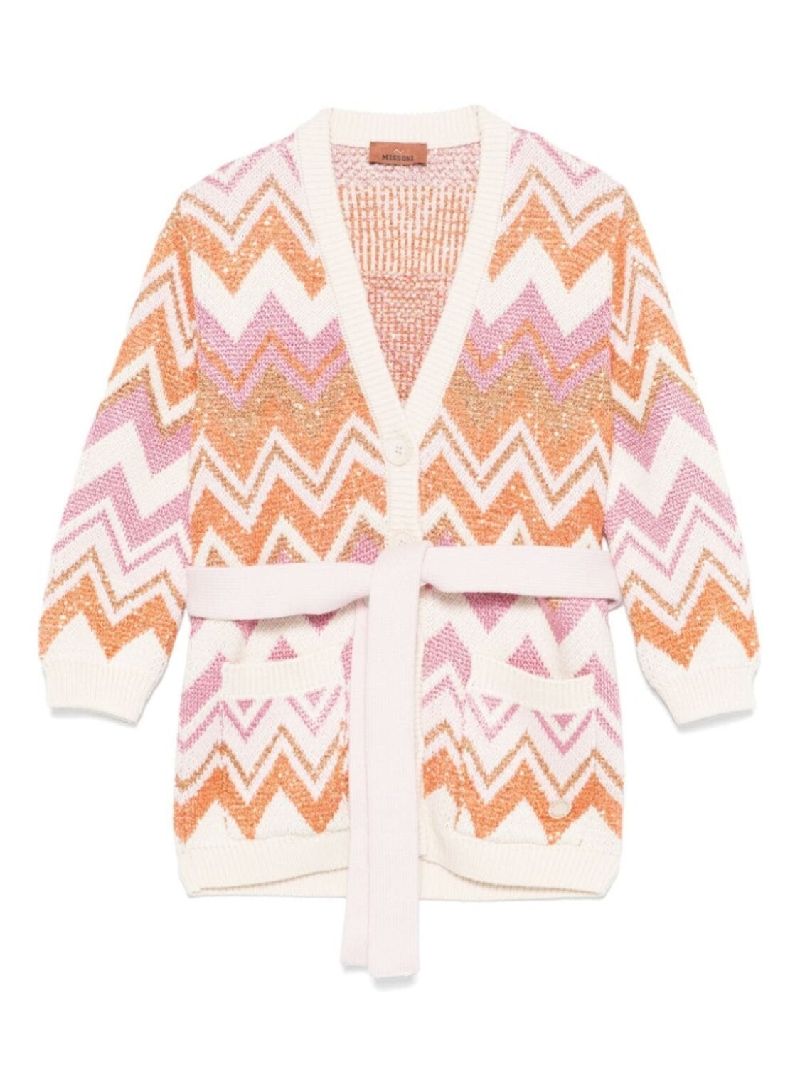 

Missoni Kids кардиган с зигзагообразным узором, белый