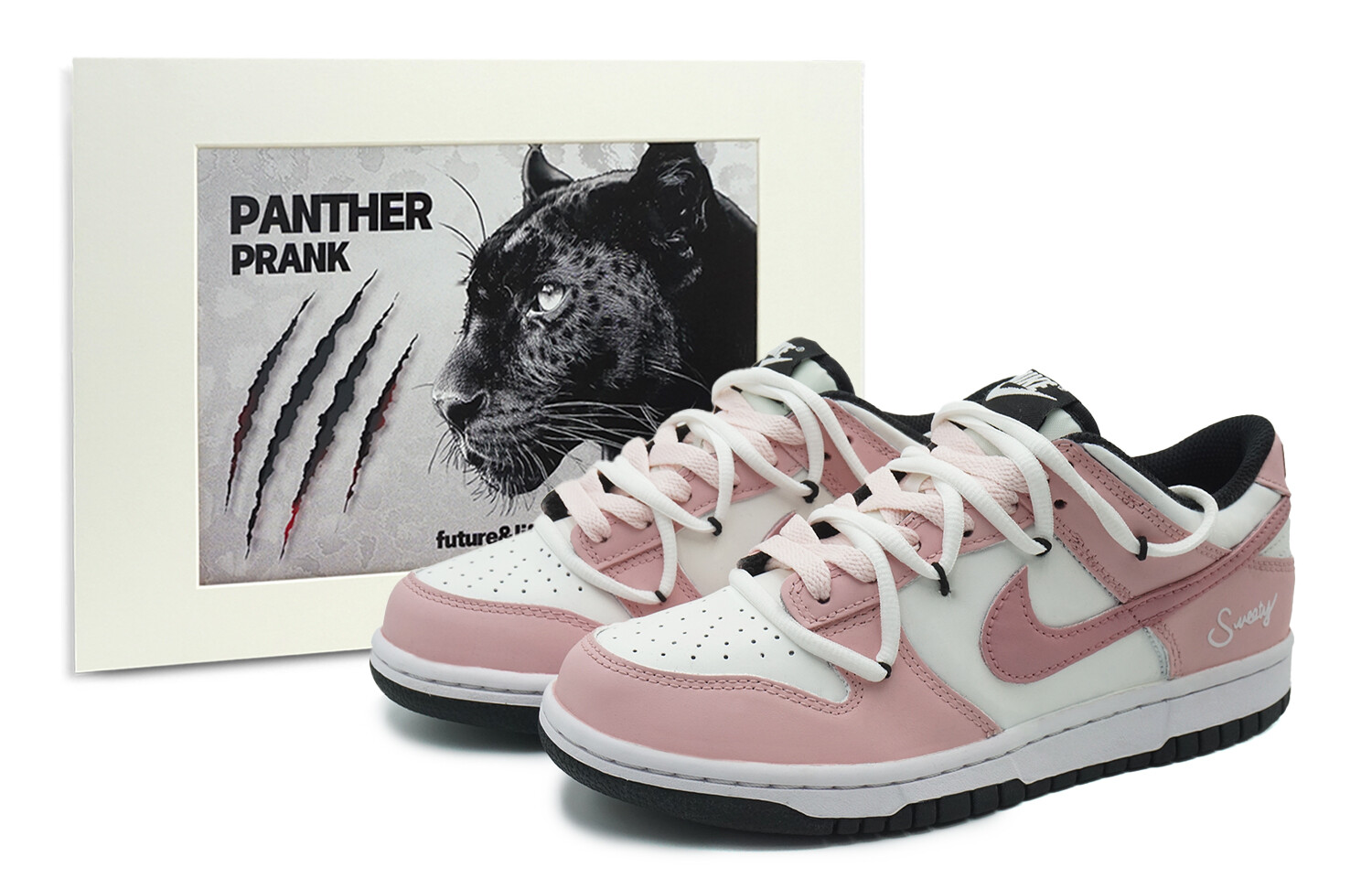

Кроссовки для скейтбординга Dunk унисекс с низким верхом, белый/розовый Nike