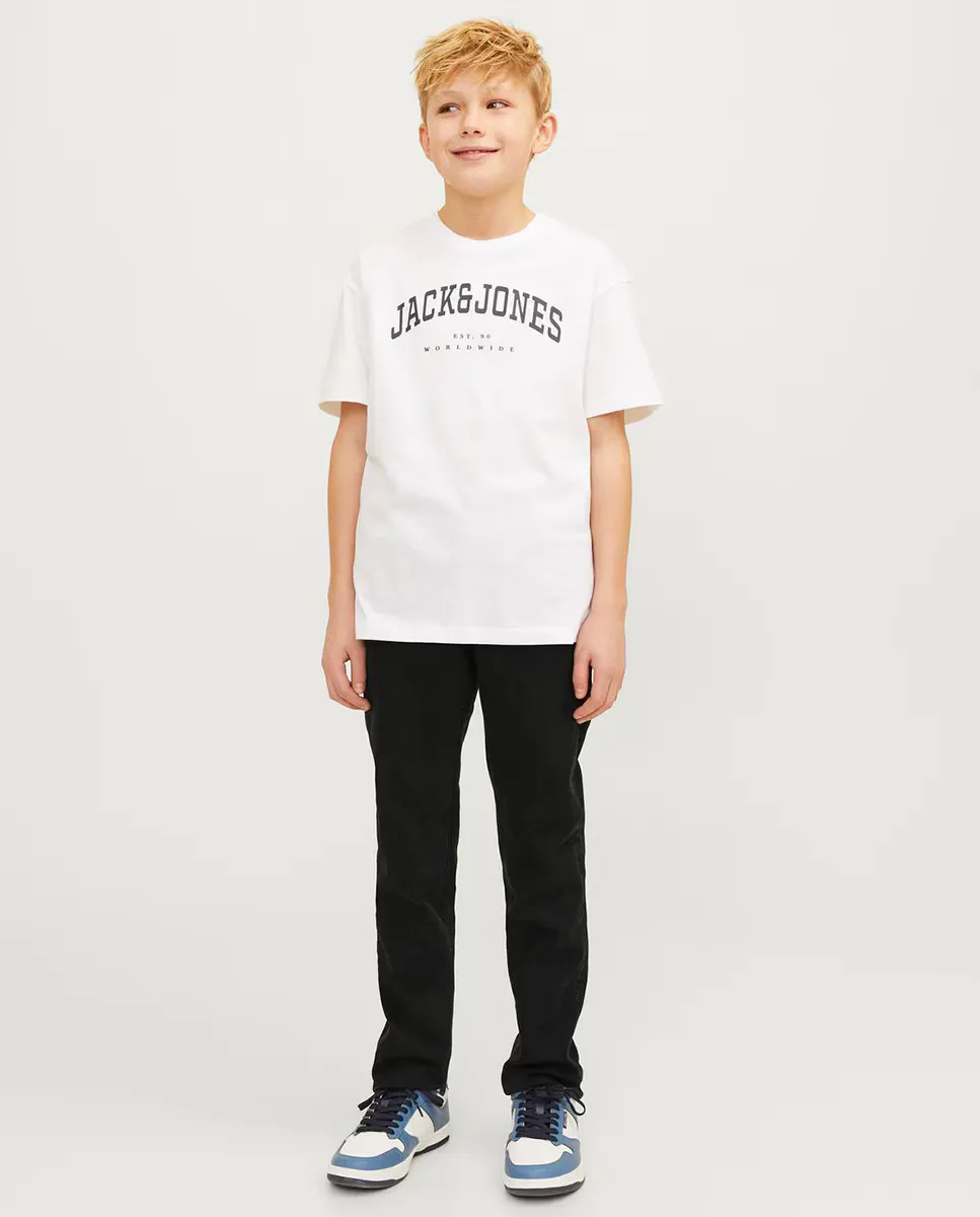 

Джинсы узкого кроя с синей джинсовой резинкой Jack & Jones, черный