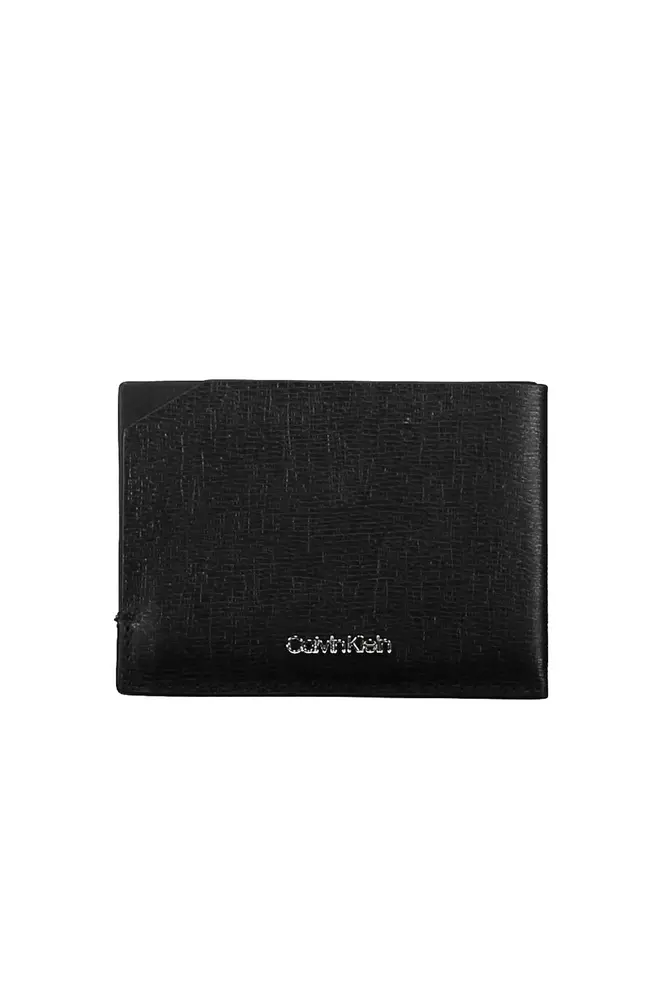 

Черный кожаный мужской кошелек Calvin Klein