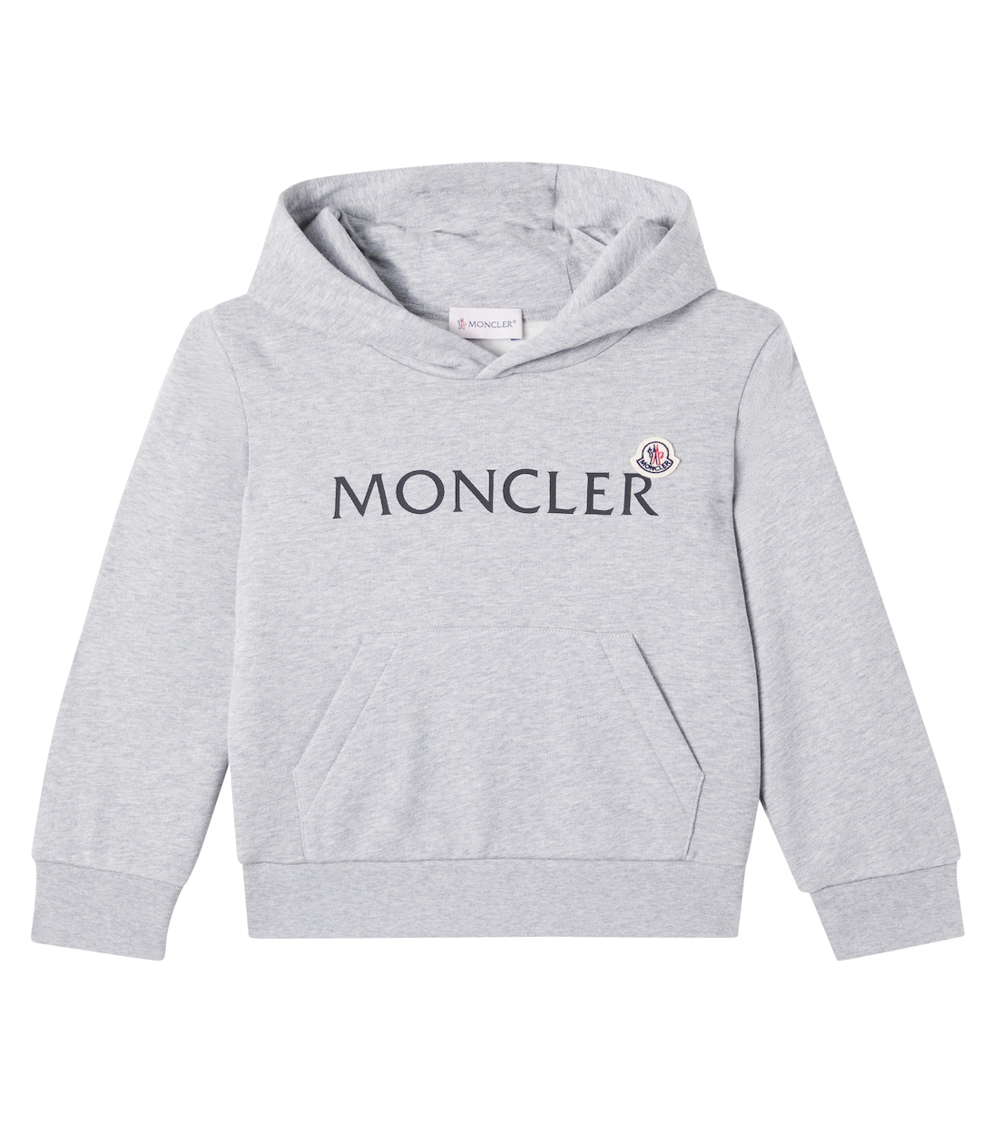 

Хлопковый худи с логотипом Moncler Enfant, серый