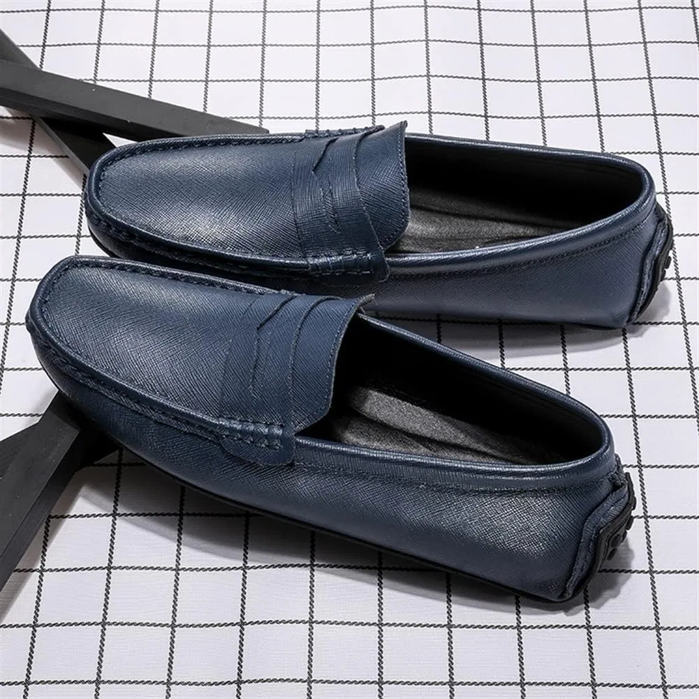 Лоферы кожаные Stitching Details Penny Loafer, темно-синий PUGHGAETZF — фото 3