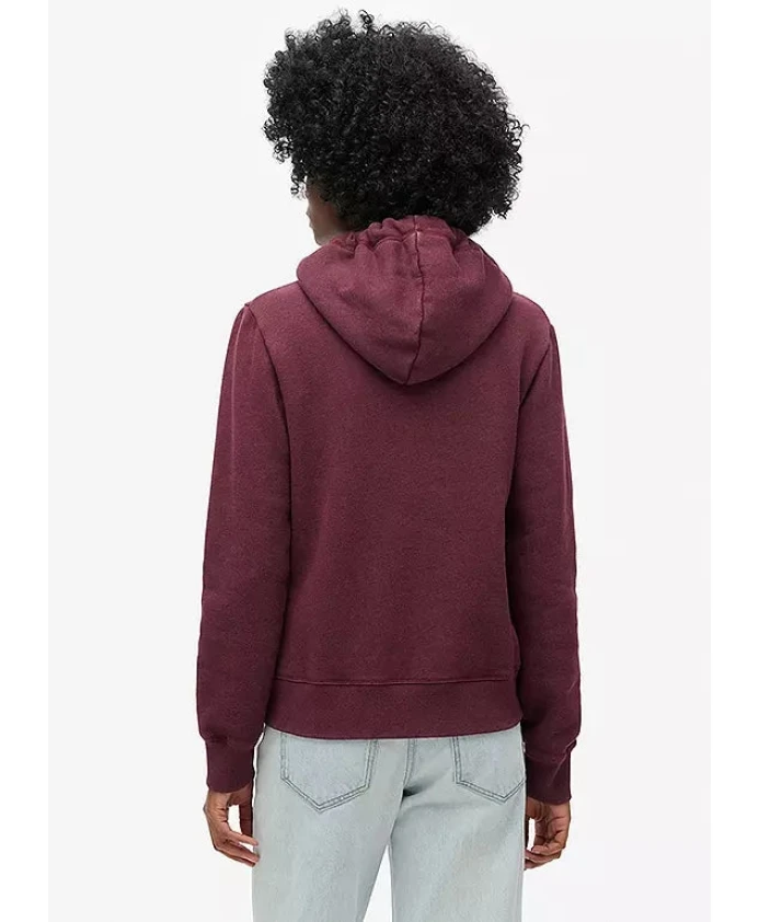 Худи из синели с графическим принтом, бордового цвета. Superdry, красный — фото 4