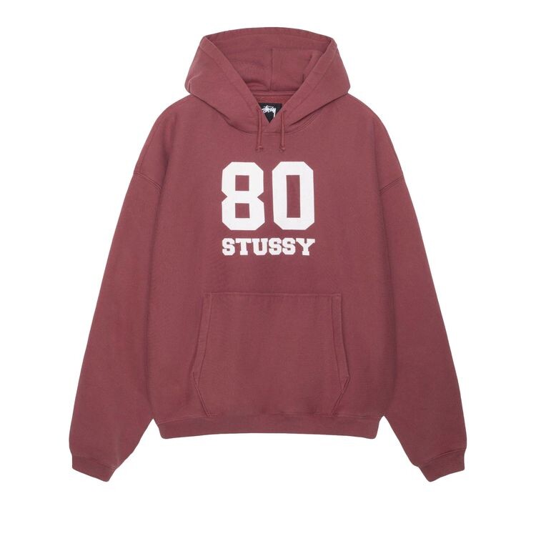 

Худи Stussy 80 Relaxed Hoodie Maroon, красный