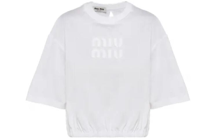 

Футболка женская белая Miu Miu, Белый, Футболка женская белая Miu Miu