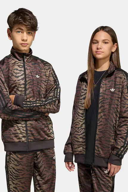 Кофта детская на молнии Adidas Originals, коричневый