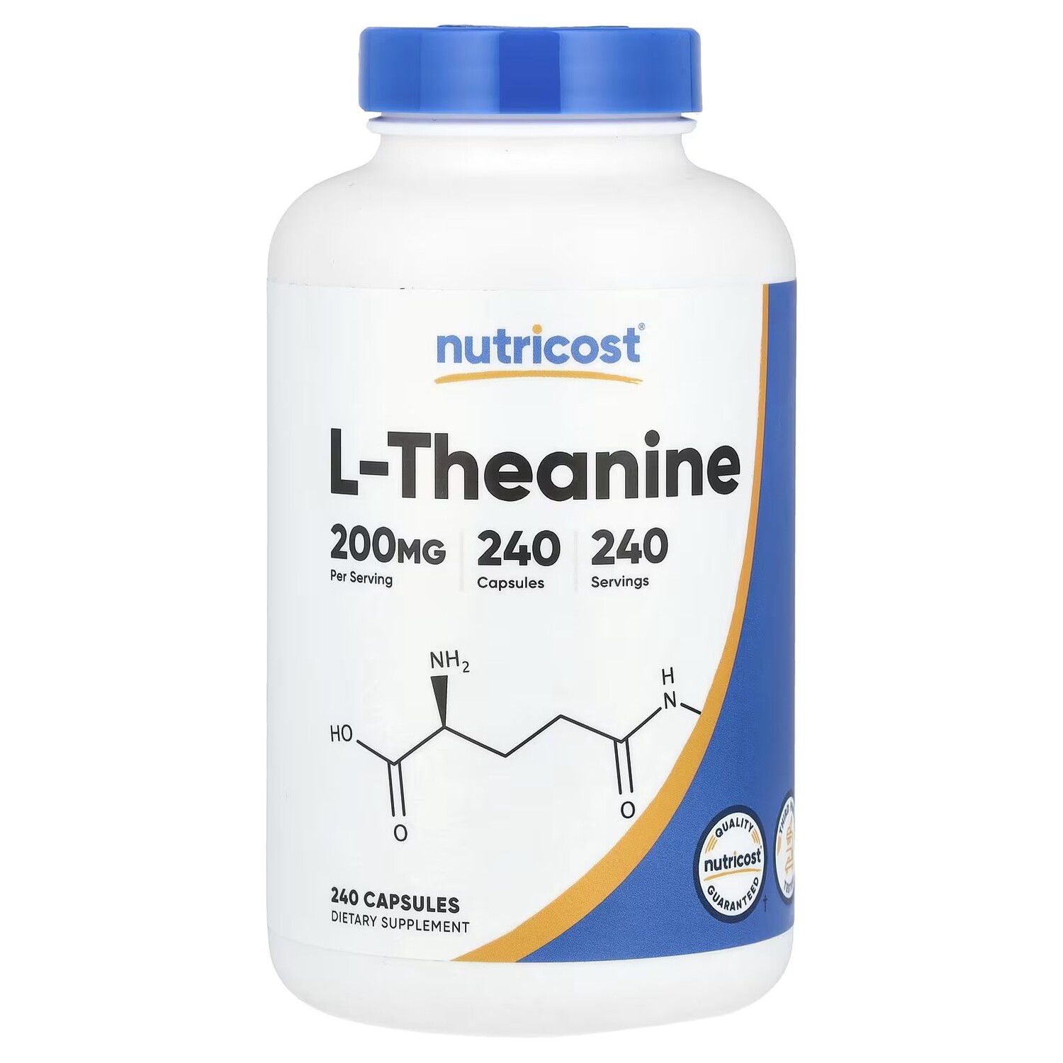 

L-теанин, 200 мг, 240 капсул Nutricost