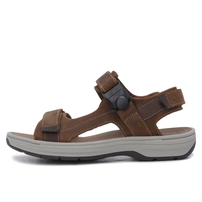 Мужские повседневные спортивные сандалии Clarks с магнитной пряжкой коричневые — фото 2