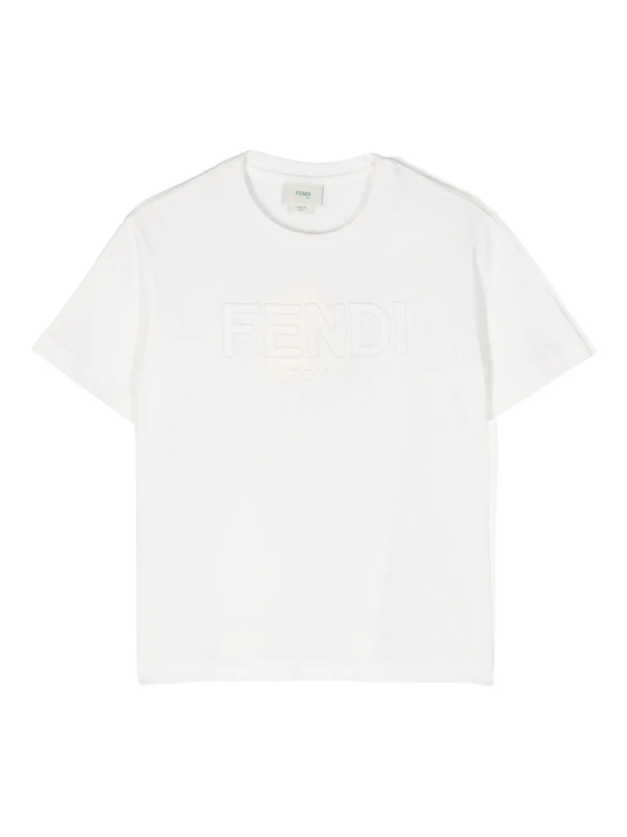 

Футболка с вышитым логотипом Fendi Kids, белый