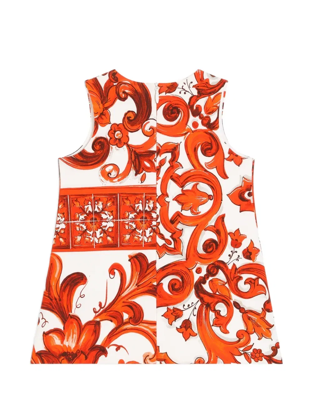 Платье с майоликовой печатью и панталоны из трикотажа Dolce & Gabbana Kids, белый — фото 2