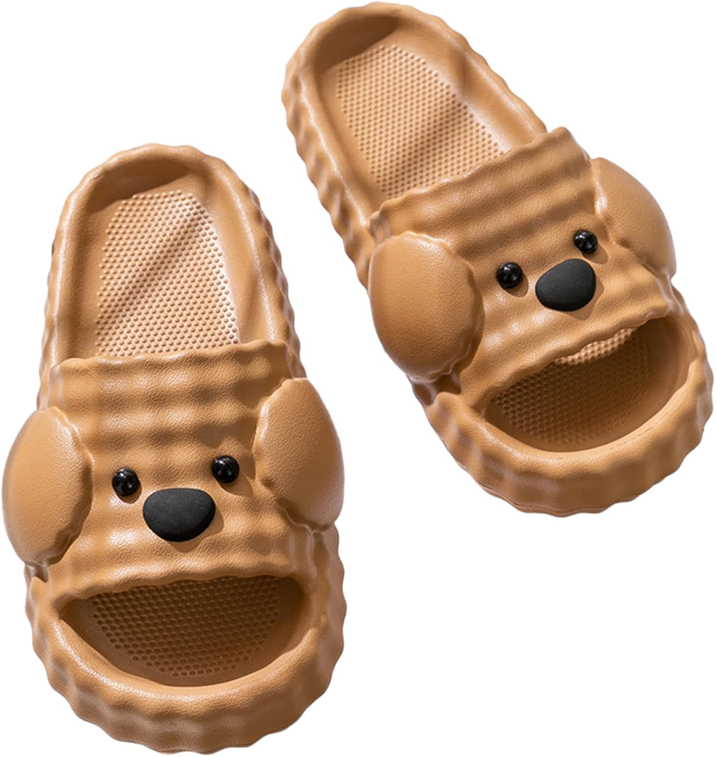 

Тапочки HEVOY для женщин и мужчин, милые шлепанцы с мультяшным изображением домика для собак, нескользящие тапочки для душа, повседневные летние пляжные шлепанцы, открытые тапочки для ванной, коричневый