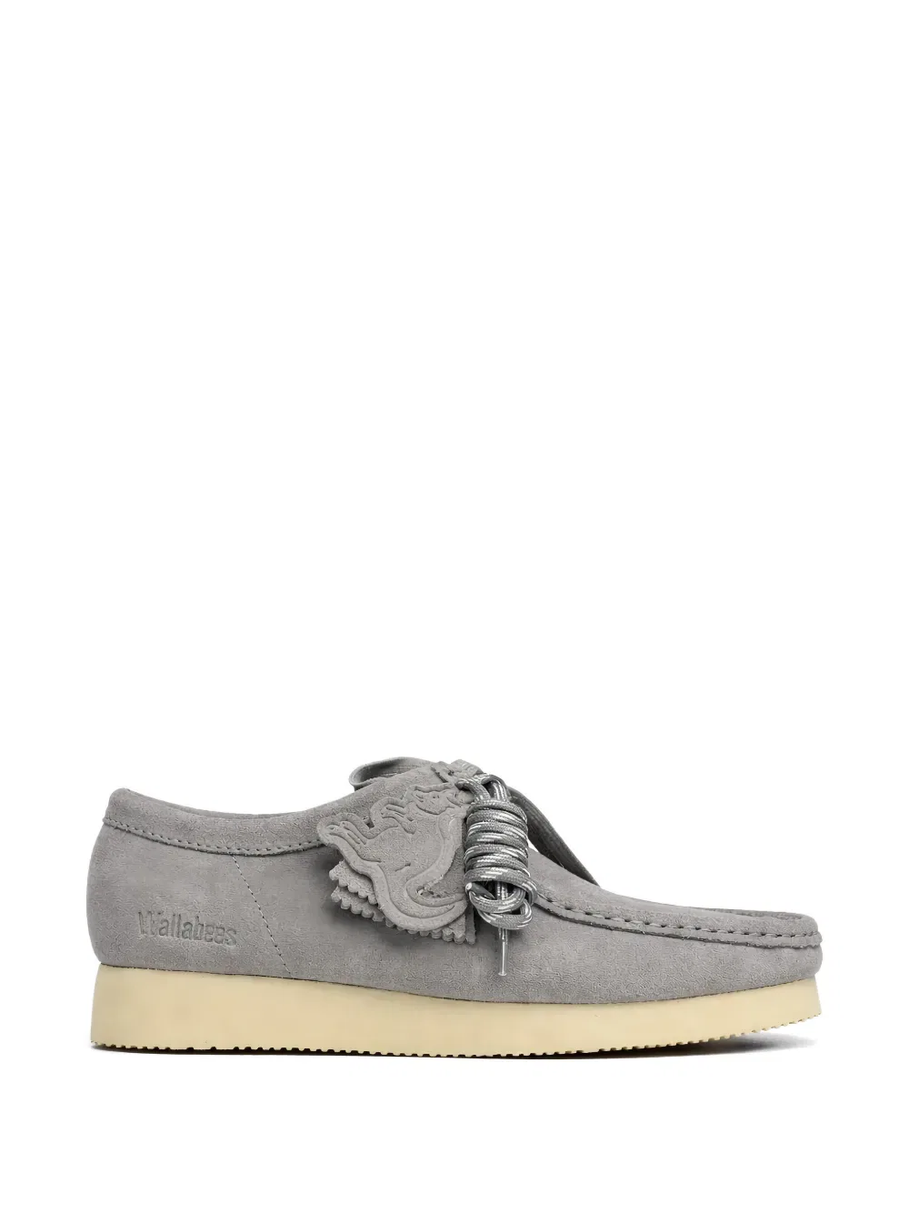 Замшевые ботинки Wallabee на шнуровке Clarks Originals, серый