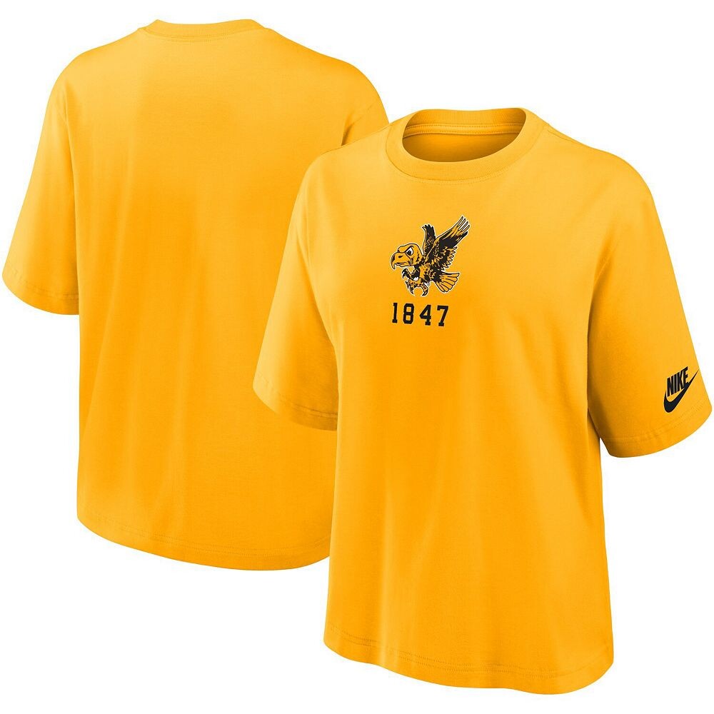 

Женская футболка Nike Gold Iowa Hawkeyes Boxy Legacy Founded, цвет Iwa Gold