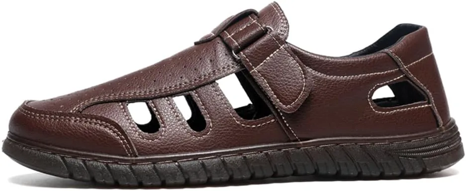 

Мужские рабочие сандалии в стиле бизнес-кэжуал, летние дышащие, для ходьбы, офисные оксфорды, мужская обувь для коктейльной вечеринки и формальных мероприятий Abborora, коричневый