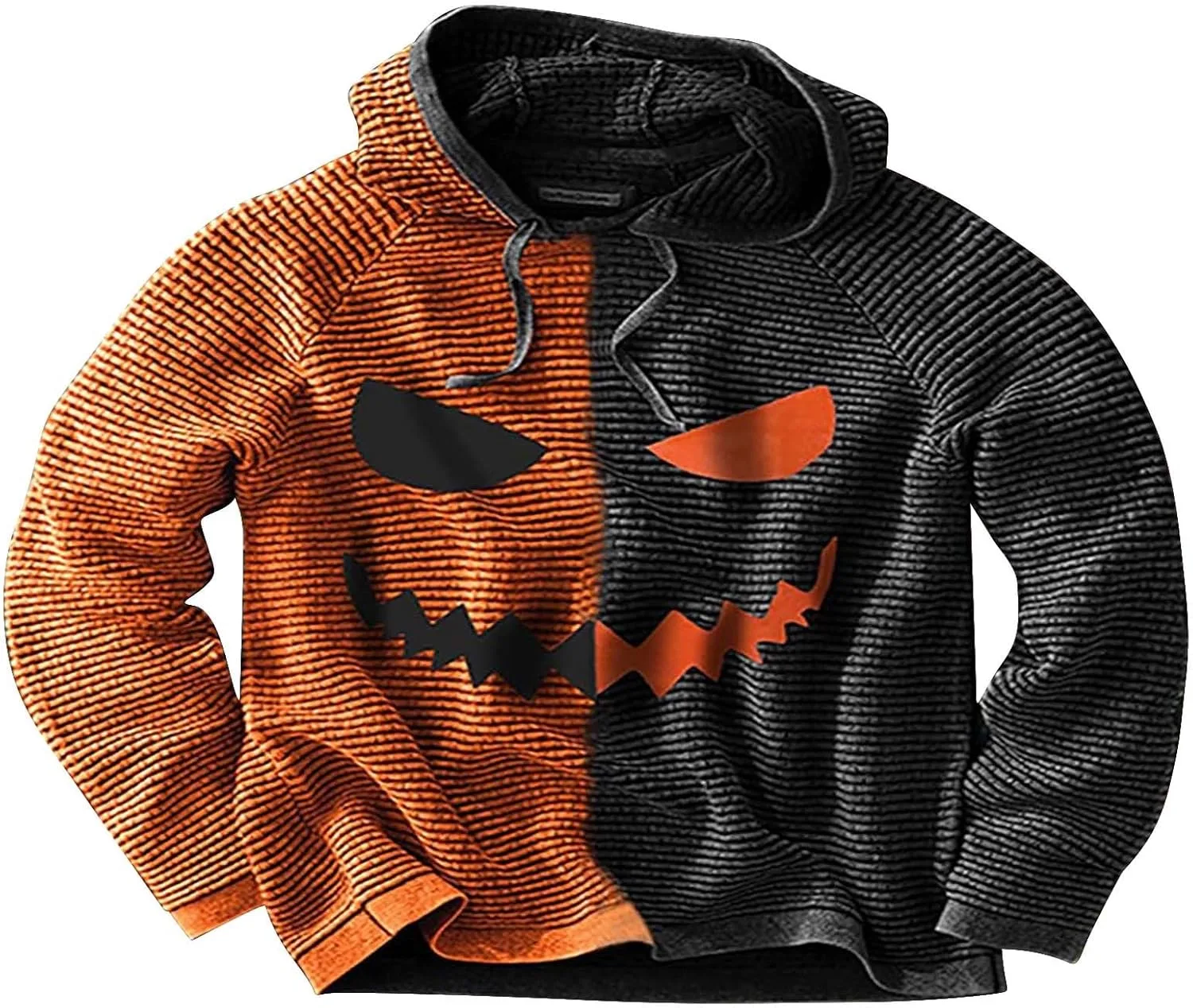 

Мужской свитшот с тыквой на капюшоне Halloween, контрастный xoxingysm