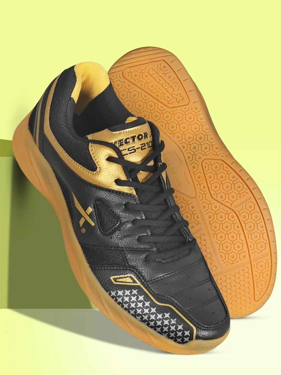 Кроссовки для корта Vector X, детские, Black-gold — фото 2