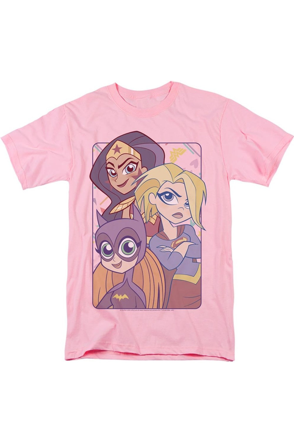 

DC Comics Superhero Girls Dont Box Us In Короткий рукав Взрослая футболка / футболка Gildan, розовый
