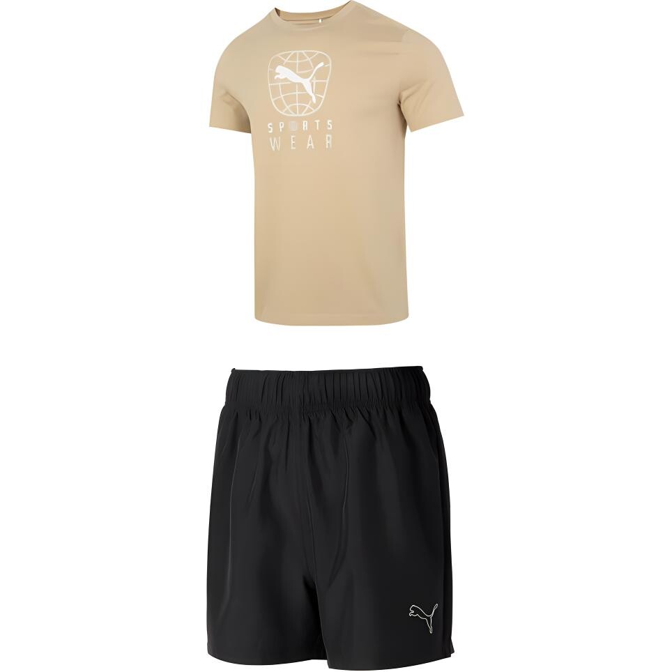 

Повседневный спортивный мужской комплект желтый + черный Puma, желтый