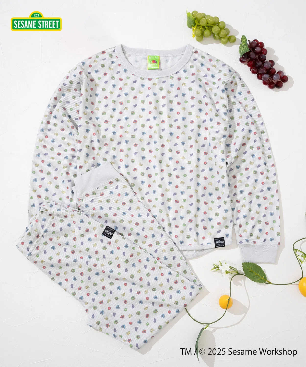 Детский костюм из вафли Fruit of the Loom, 2 предмета, светло-серый