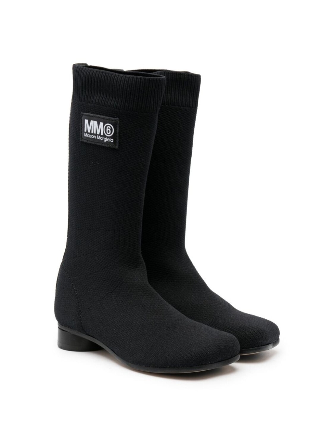 

MM6 Maison Margiela Kids сапоги с нашивкой-логотипом, черный