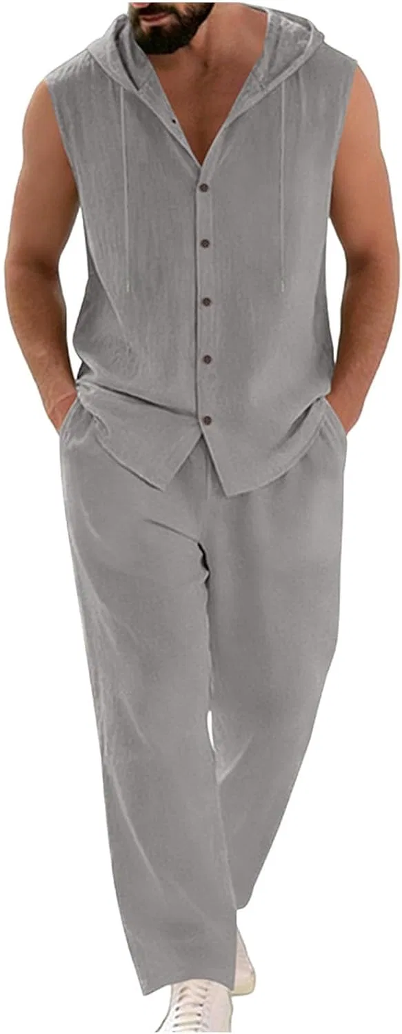 Спортивный костюм мужской безрукавка и штаны, Dark Gray