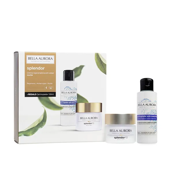 

Антивозрастной ночной крем и очищающий гель Pack Splendor Noche + Gel Bella Aurora, 1 UD